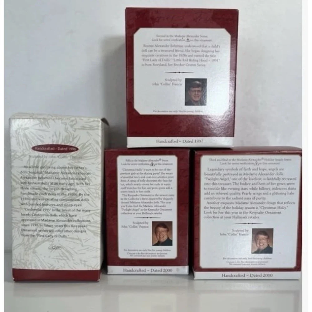 Lot 4 Hallmark Keepsake Madame Alexander‎ Doll Ornaments 1991-2000 Vintage Boxed